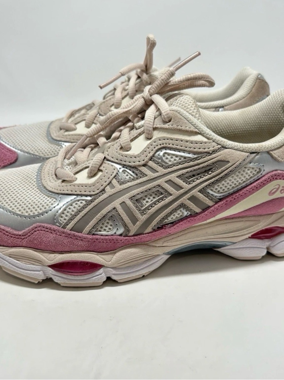 ASICS Women's Pink and White Sneakers - Picture 4 of 4